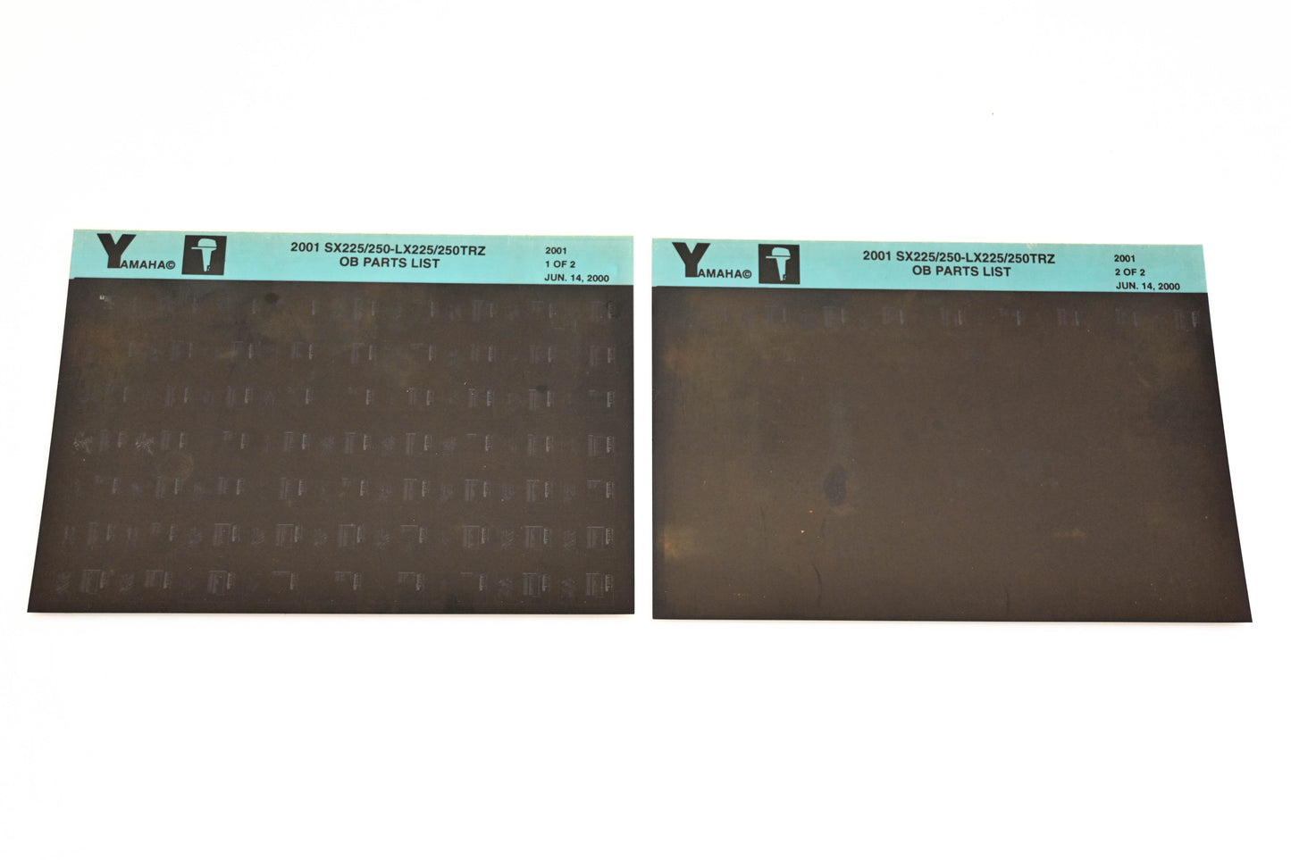 OEM Yamaha YR009-53 2001 SX225/250-LX225/250TRZ Pats List Microfiche Lot