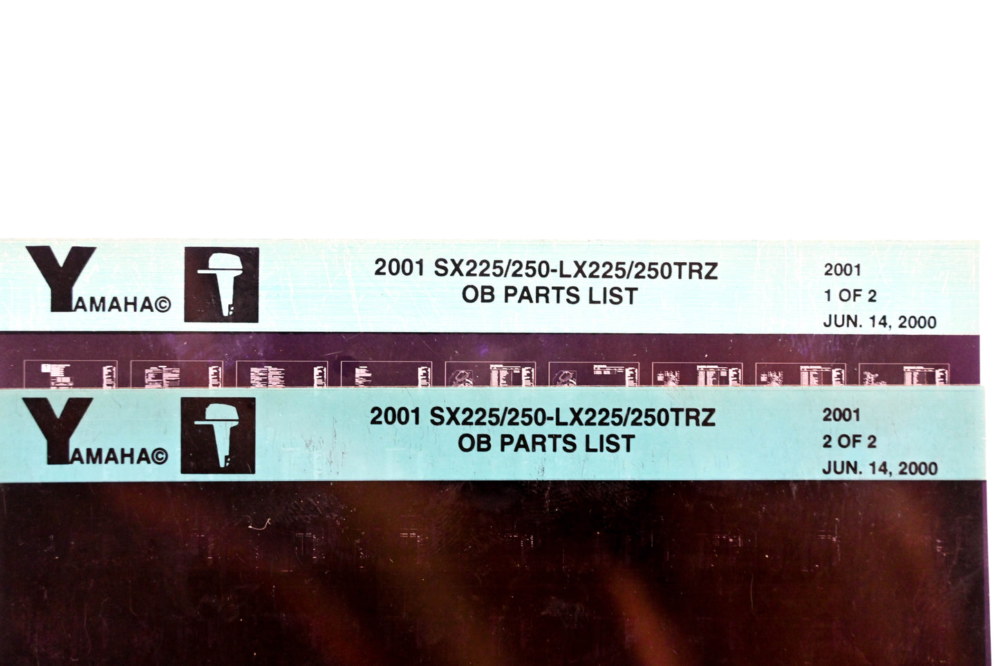 OEM Yamaha YR009-53 2001 SX225/250-LX225/250TRZ Pats List Microfiche Lot