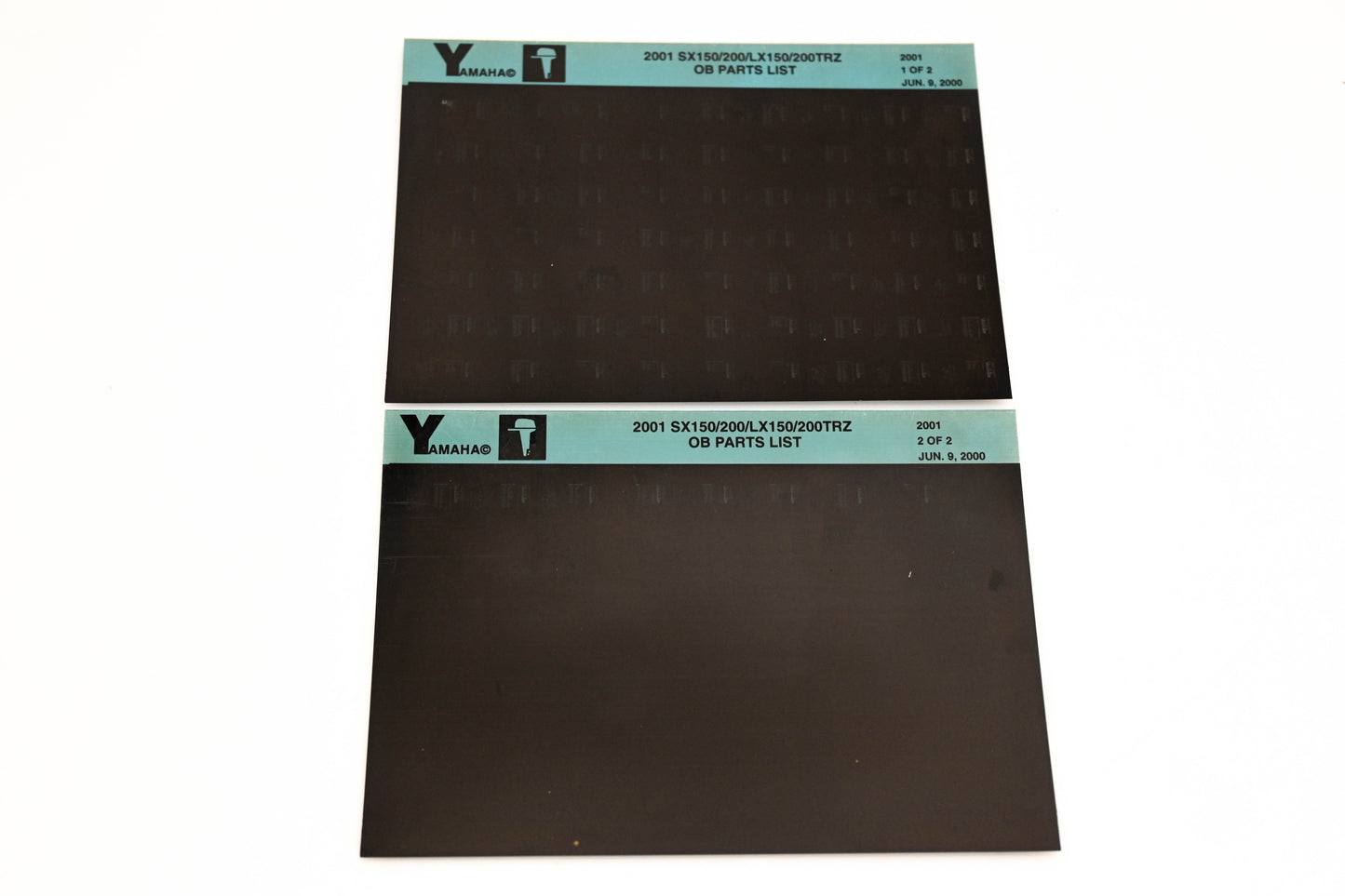 OEM Yamaha YR009-55 2001 SX150/200/LX150/200TRZ Parts List Microfiche Lot