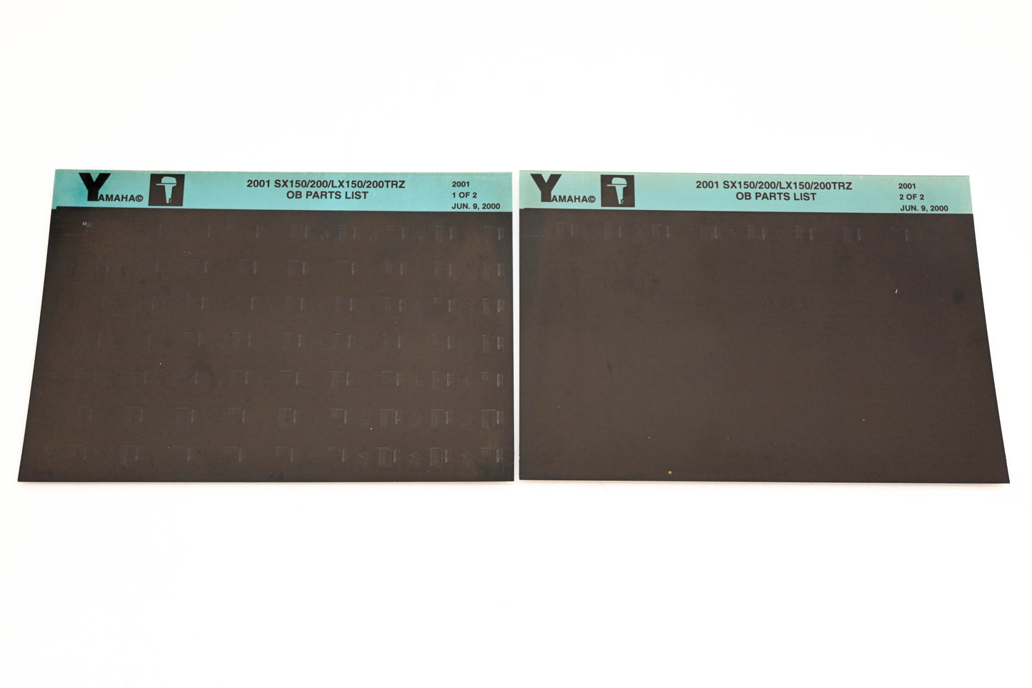 OEM Yamaha YR009-55 2001 SX150/200/LX150/200TRZ Parts List Microfiche Lot