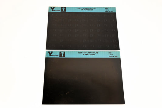 OEM Yamaha YR009-56 2001 F50TLRZ/T50TLRZ Outboard Parts List Microfiche Lot