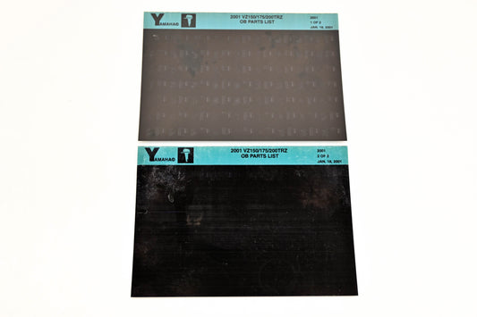 OEM Yamaha YR009-57 2001 VZ150/175/200TRZ Outboard Parts List Microfiche Lot