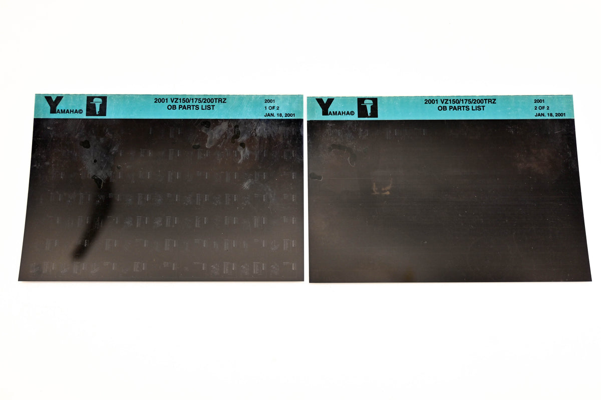 OEM Yamaha YR009-57 2001 VZ150/175/200TRZ Outboard Parts List Microfiche Lot