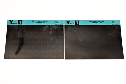 OEM Yamaha YR009-57 2001 VZ150/175/200TRZ Outboard Parts List Microfiche Lot