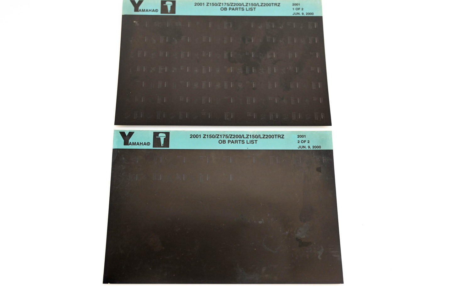 OEM Yamaha YR009-58 2001 Z150/Z175/LZ150/LZ200TRZ Parts List Microfiche Lot