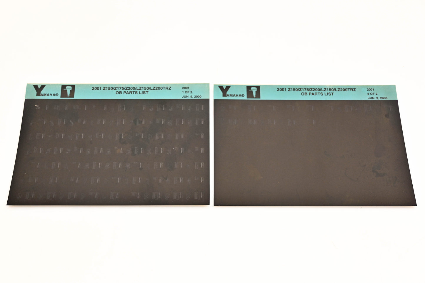 OEM Yamaha YR009-58 2001 Z150/Z175/LZ150/LZ200TRZ Parts List Microfiche Lot
