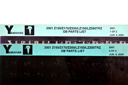 OEM Yamaha YR009-58 2001 Z150/Z175/LZ150/LZ200TRZ Parts List Microfiche Lot