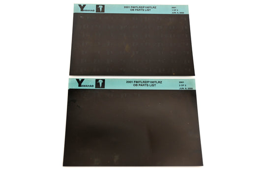 OEM Yamaha YR009-59 2001 F80TLRZ/F100TLRZ Outboard Parts List Microfiche Lot