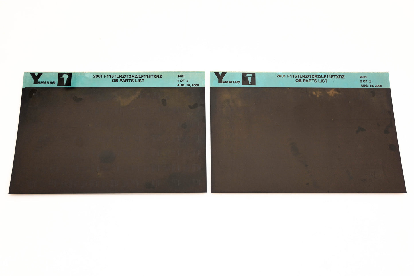 OEM Yamaha YR009-60 2001 F115TLRZ/TXRZ/LF115TXRZ Parts List Microfiche Lot