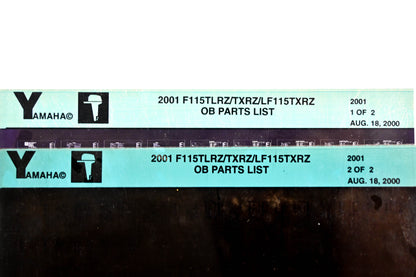 OEM Yamaha YR009-60 2001 F115TLRZ/TXRZ/LF115TXRZ Parts List Microfiche Lot