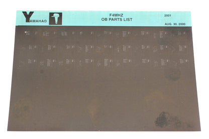 OEM Yamaha YR009-61 2001 F4MHZ Outboard Parts List Microfiche