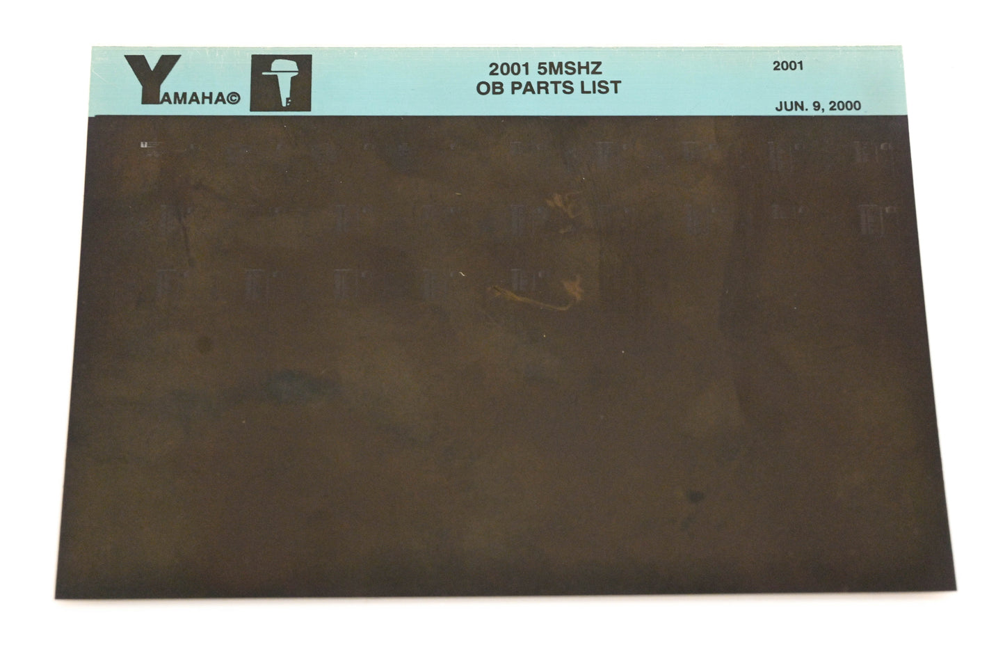 OEM Yamaha YR009-62 2001 5MSHZ Outboard Parts List Microfiche