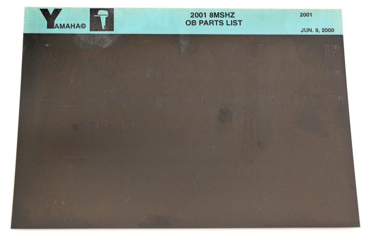 OEM Yamaha YR009-63 2001 8MSHZ Outboard Parts List Microfiche