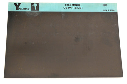 OEM Yamaha YR009-63 2001 8MSHZ Outboard Parts List Microfiche