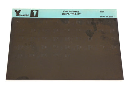 OEM Yamaha YR010-14 2001 F6/8MHZ Outboard Parts List Microfiche