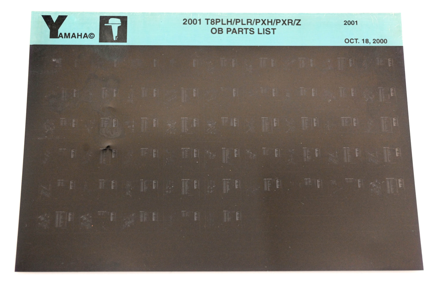 OEM Yamaha YR010-15 2001 T8PLH/PLR/PXH/PXR/Z Outboard Parts List Microfiche