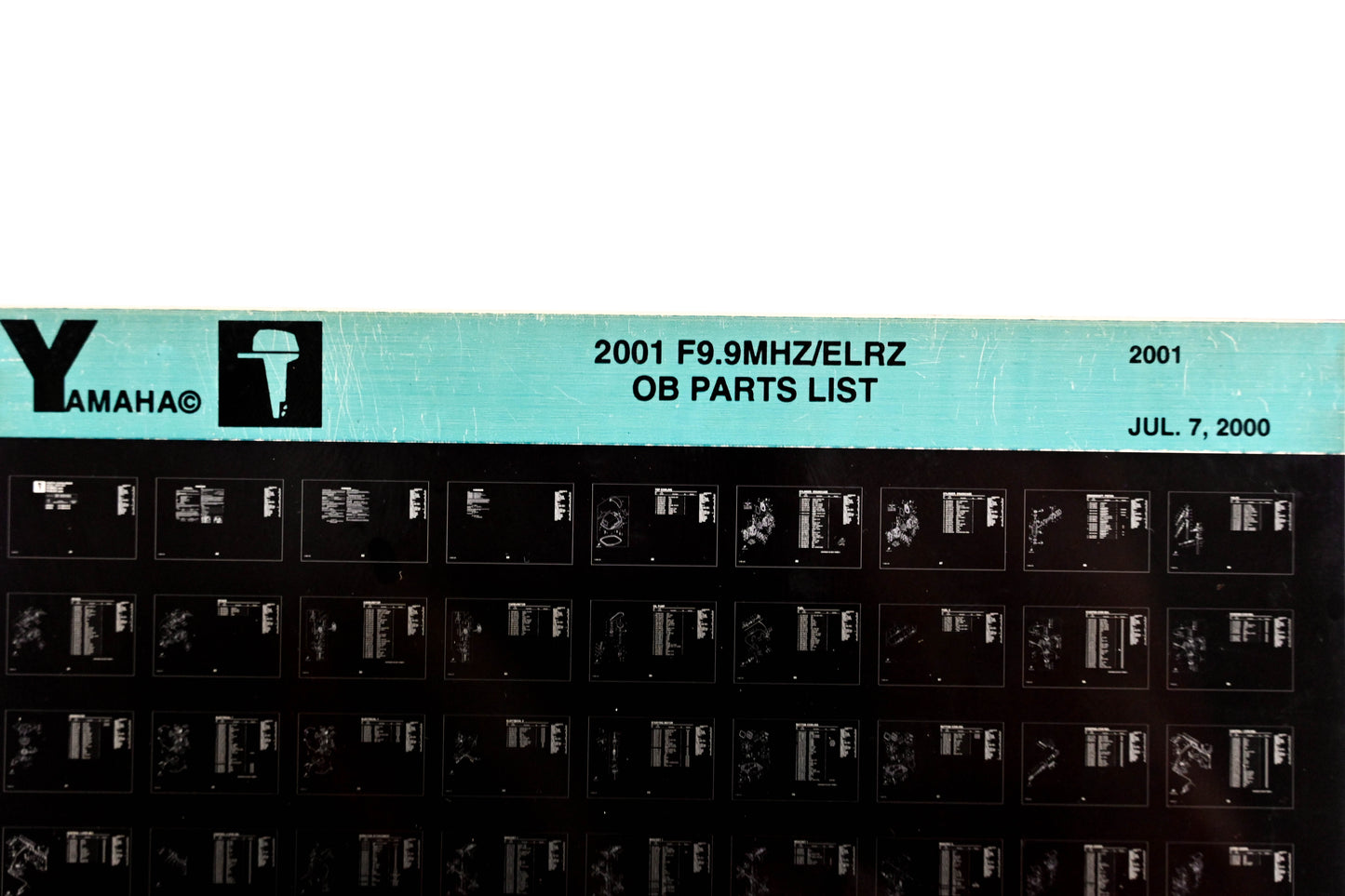 OEM Yamaha YR010-16 2001 F9.9MHZ/ELRZ Outboard Parts List Microfiche