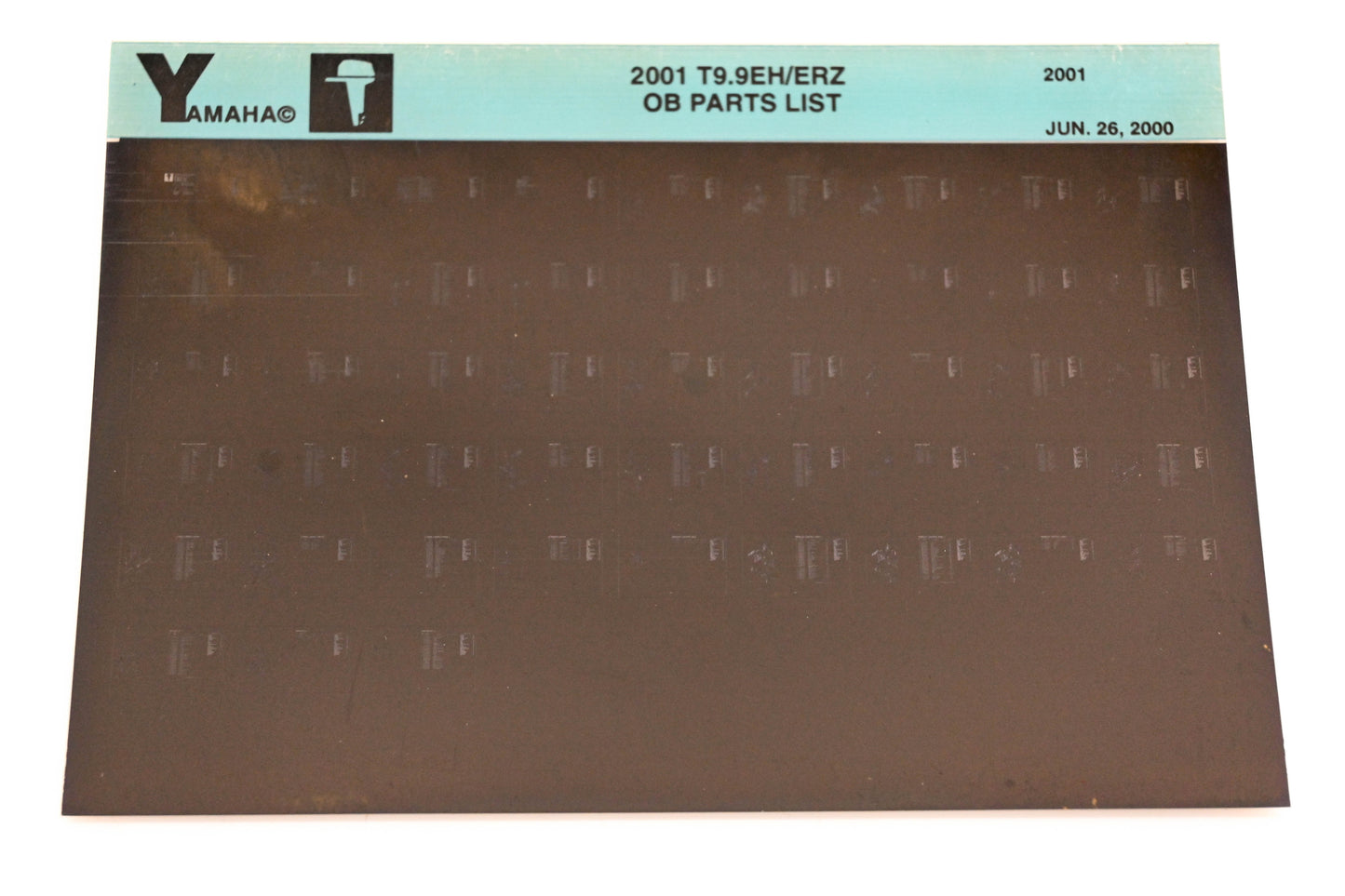OEM Yamaha YR010-17 2001 T9.9EH/ERZ Outboard Parts List Microfiche