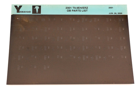 OEM Yamaha YR010-17 2001 T9.9EH/ERZ Outboard Parts List Microfiche