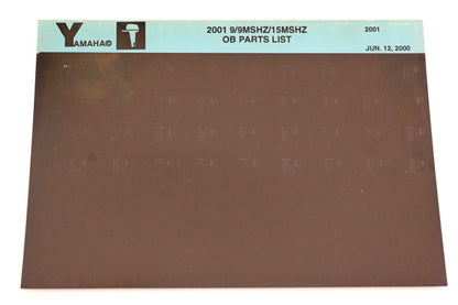 OEM Yamaha YR010-18 2001 9/9MSHZ/15MSHZ Outboard Parts List Microfiche