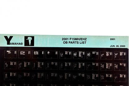 OEM Yamaha YR010-19 2001 F15MH/EHZ Outboard Parts List Microfiche
