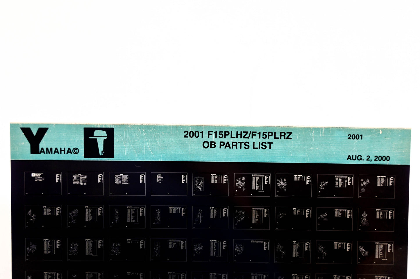 OEM Yamaha YR010-20 2001 F15PLHZ/F15PLRZ Outboard Parts List Microfiche