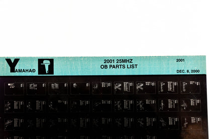 OEM Yamaha YR010-22 2001 25MHZ Outboard Parts List Microfiche