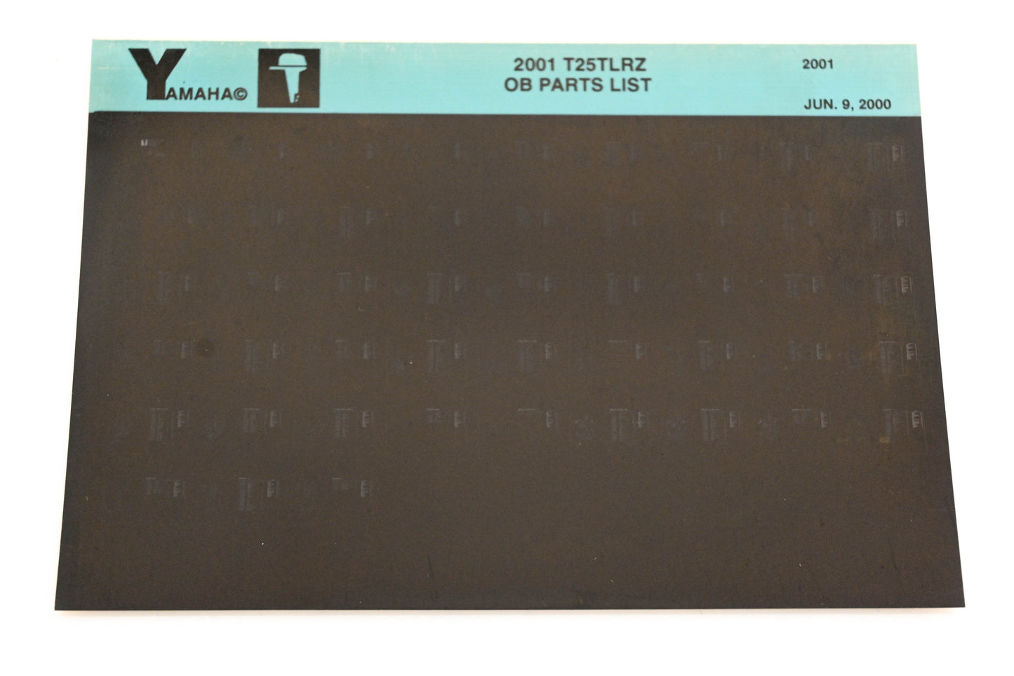 OEM Yamaha YR010-23 2001 T25TLRZ Outboard Parts List Microfiche