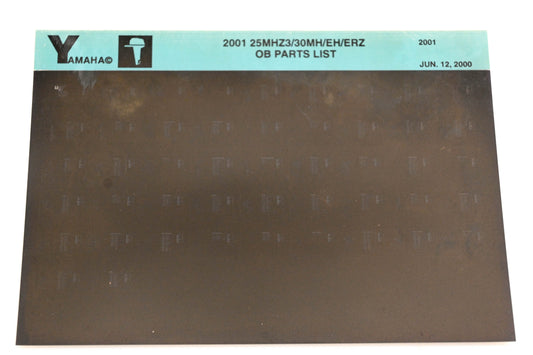 OEM Yamaha YR010-24 2001 25MHZ3/30MH/EH/ERZ Parts List Microfiche
