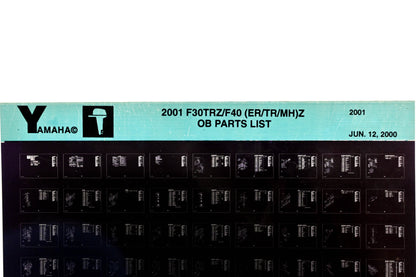 OEM Yamaha YR010-25 2001 F30TRZ/F40 (ER/TR/MH)Z Parts List Microfiche