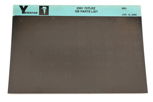 OEM Yamaha YR010-29 2001 70TLRZ Outboard Parts List Microfiche