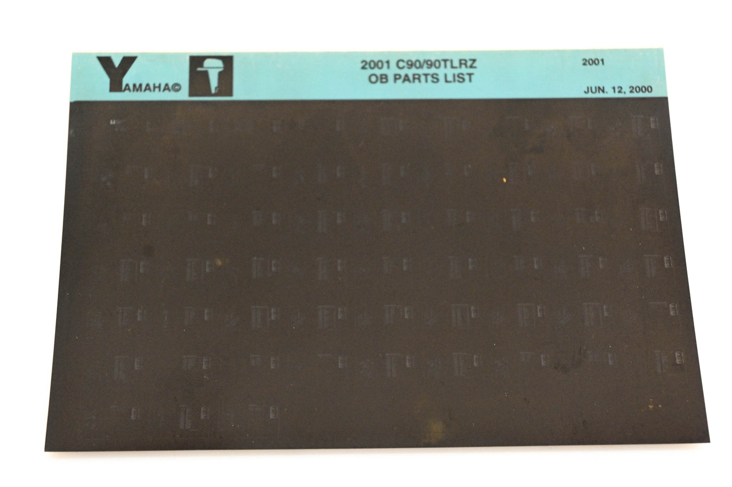 OEM Yamaha YR010-30 2001 C90/90TLRZ Outboard Parts List Microfiche