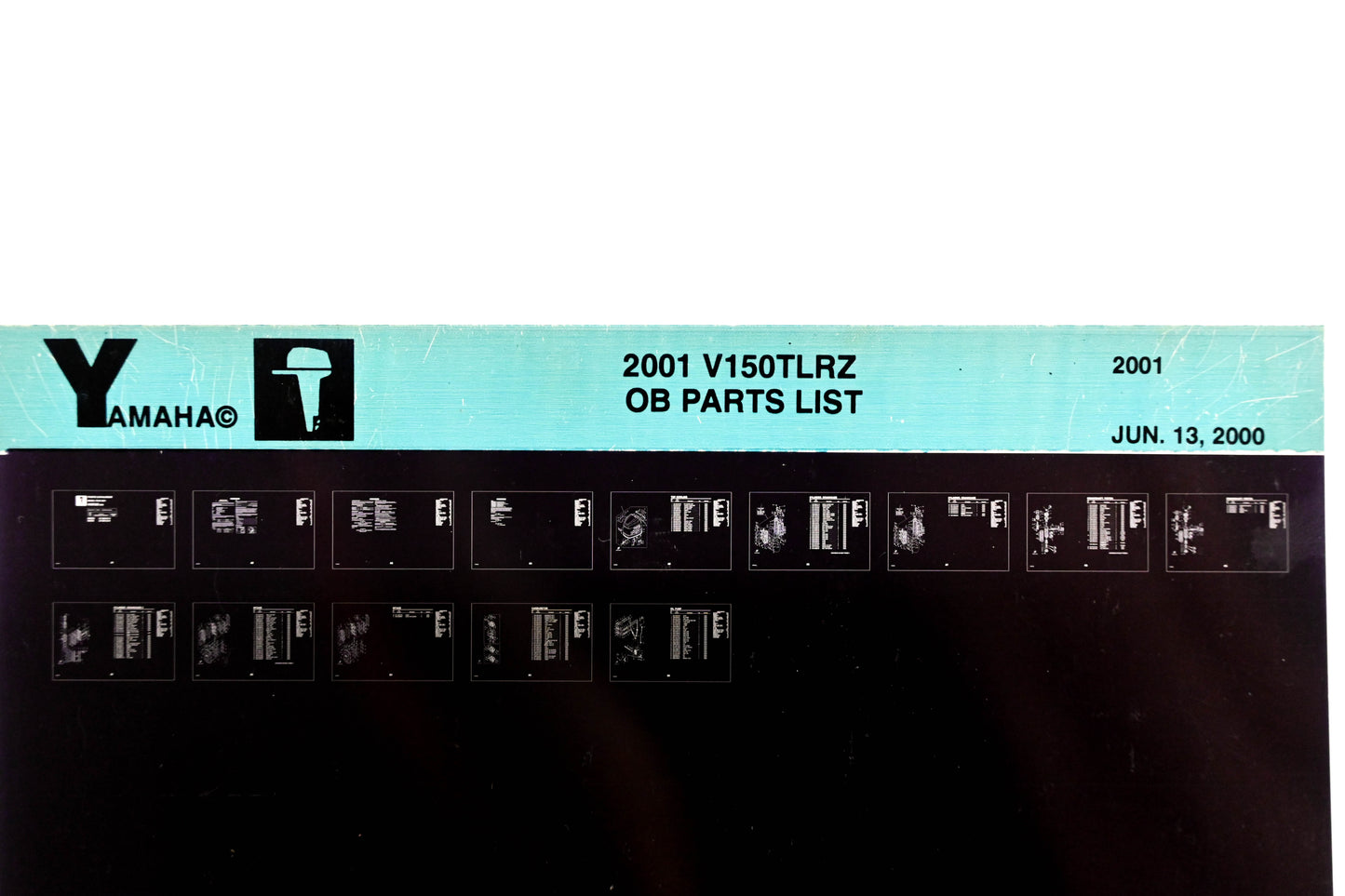 OEM Yamaha YR010-33 2001 V150TLRZ Outboard Parts List Microfiche