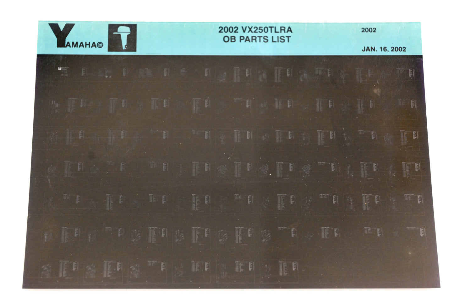 OEM Yamaha YR010-36 2002 VX250TLRA Outboard Parts List Microfiche