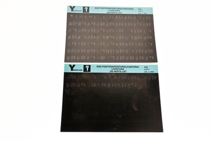 OEM Yamaha YR010-38 2002 F225TXRA/F225TURA/LF225TXRA/LF225TURA Parts List Microfiche Lot