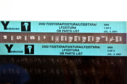 OEM Yamaha YR010-38 2002 F225TXRA/F225TURA/LF225TXRA/LF225TURA Parts List Microfiche Lot