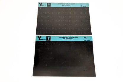 OEM Yamaha YR010-39 2002 F80/100TLRA/F100TXRA Parts List Microfiche Lot