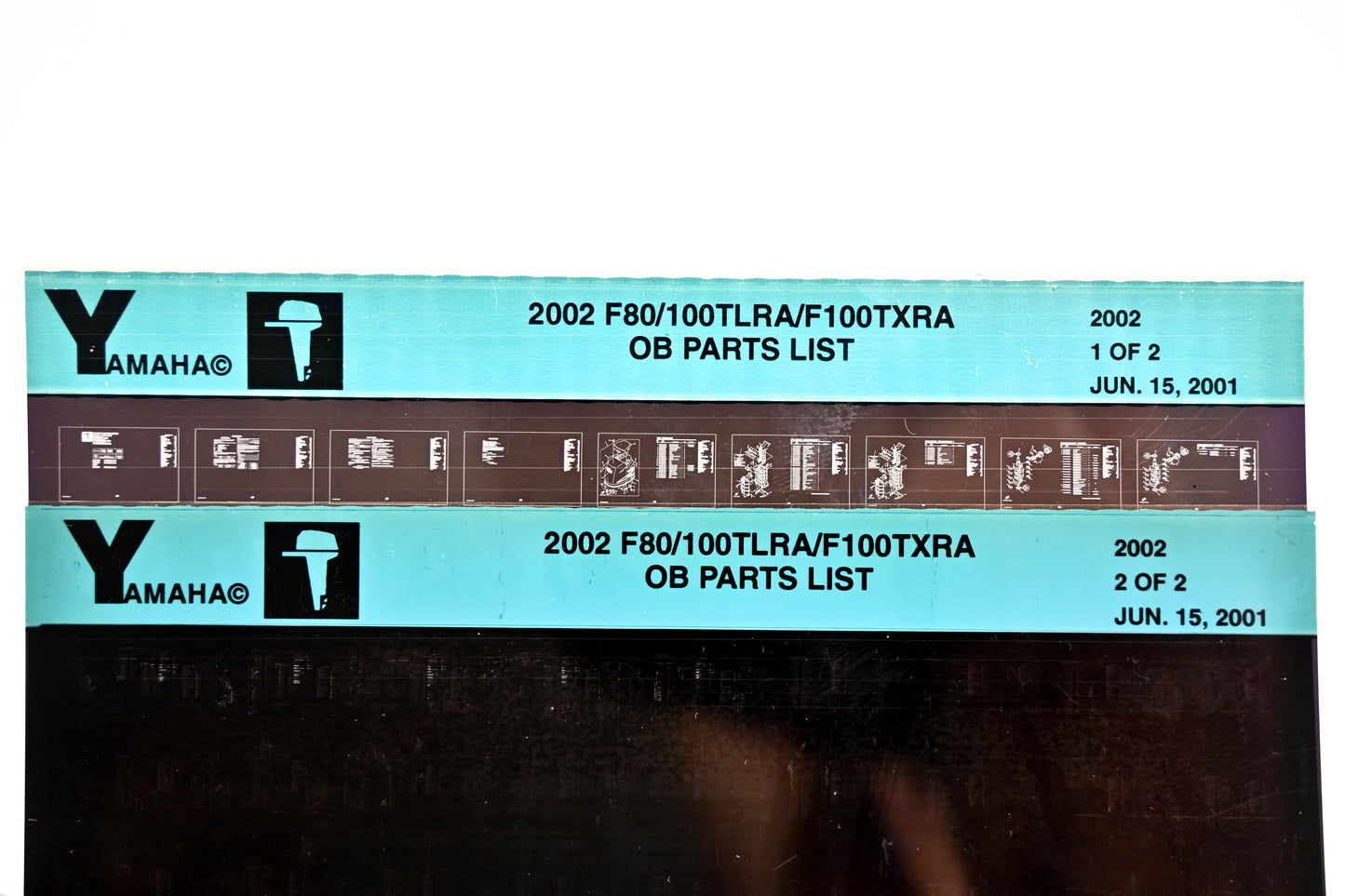 OEM Yamaha YR010-39 2002 F80/100TLRA/F100TXRA Parts List Microfiche Lot