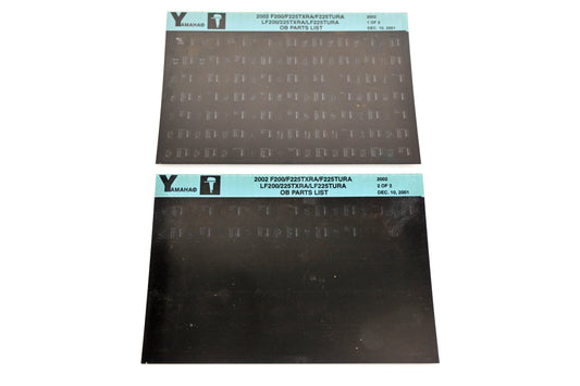 OEM Yamaha YR010-40 2002 F200/F225TXRA/F225TURA-LF200/225TXRA/LF225TURA Parts Microfiche Lot