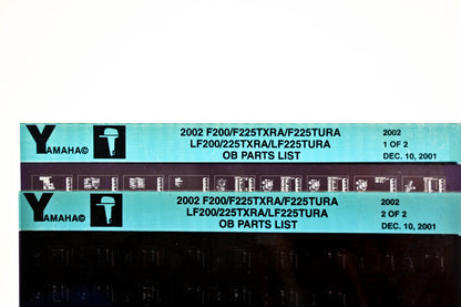 OEM Yamaha YR010-40 2002 F200/F225TXRA/F225TURA-LF200/225TXRA/LF225TURA Parts Microfiche Lot