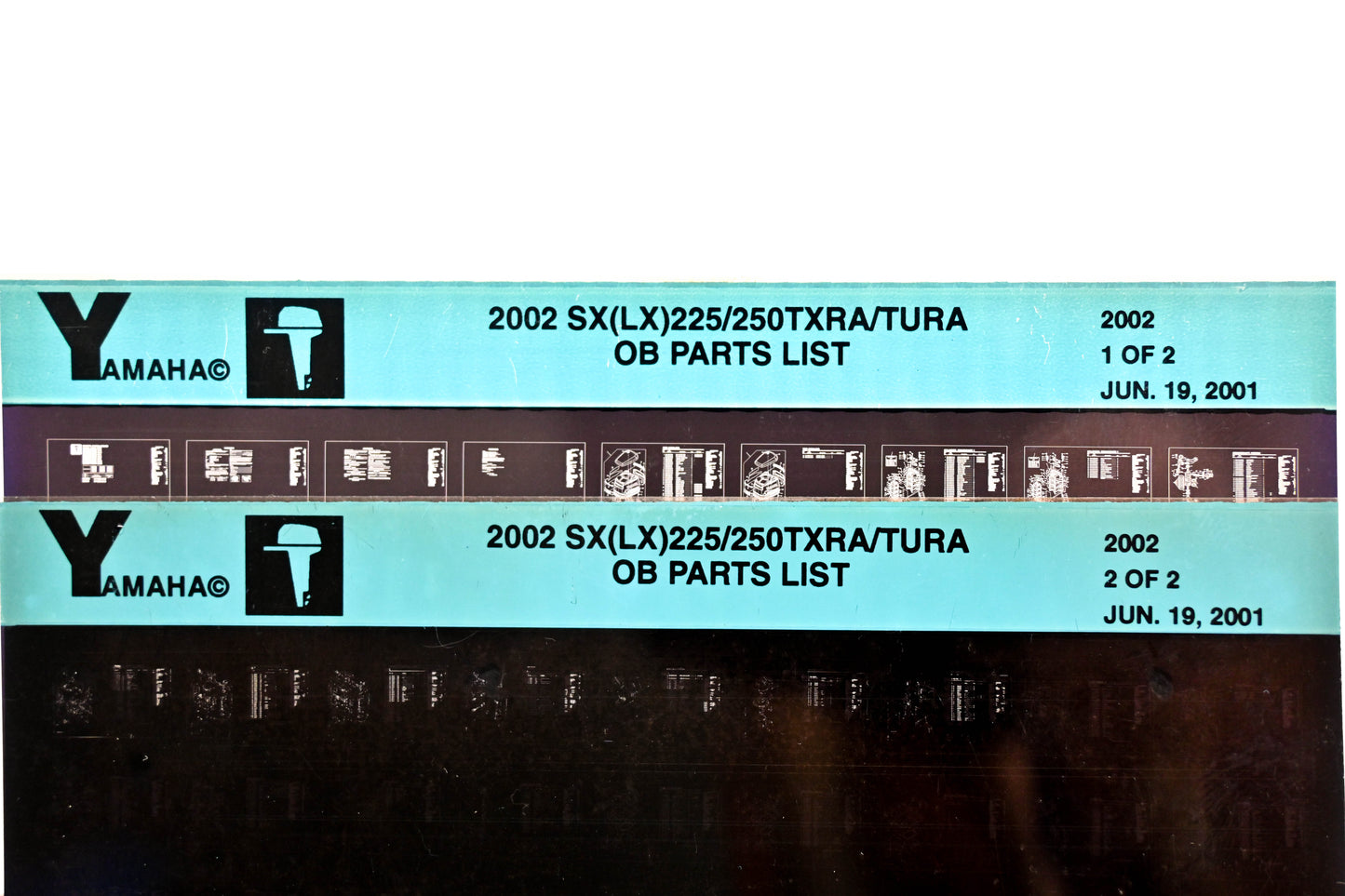 OEM Yamaha YR010-41 2002 SX(LX)225/250TXRA/TURA Outboard Parts List Microfiche Lot