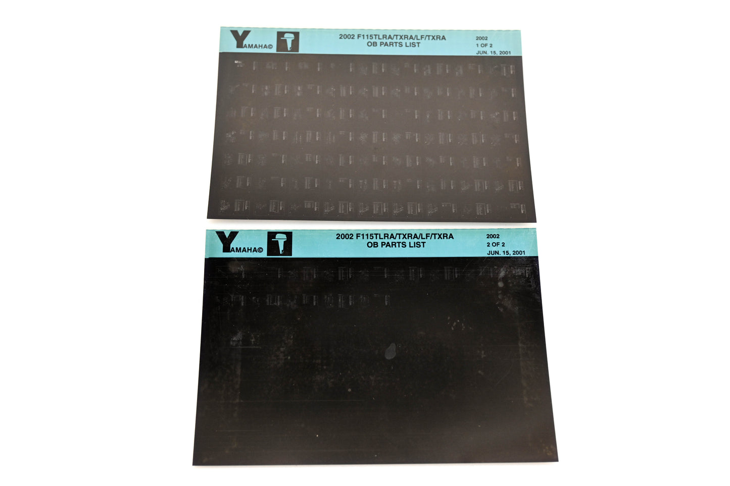 OEM Yamaha YR010-42 2002 F115TLRA/TXRA/LF/TXRA Parts List Microfiche Lot