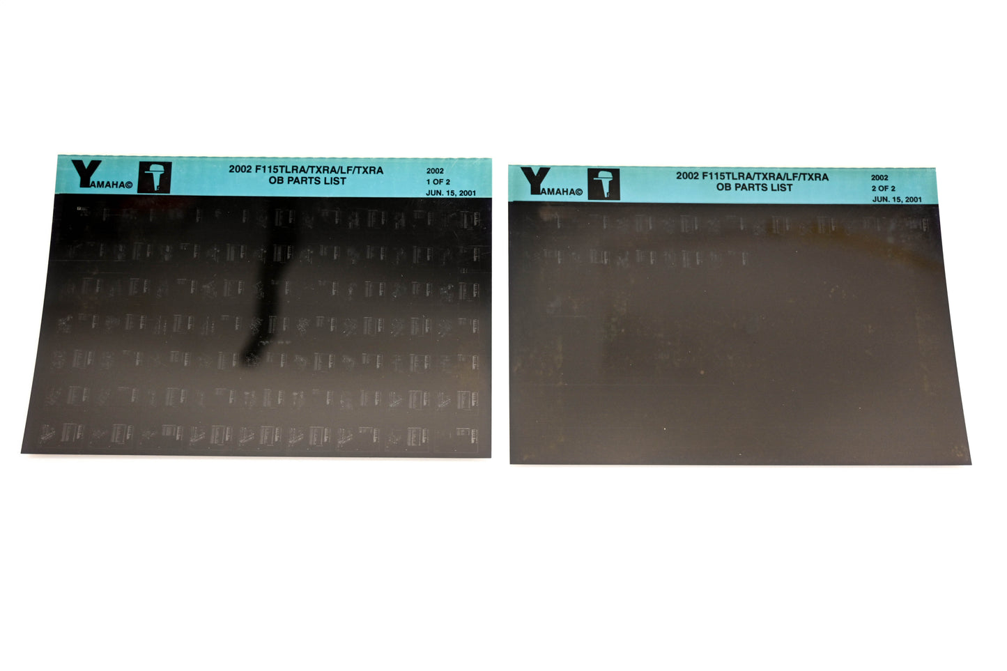 OEM Yamaha YR010-42 2002 F115TLRA/TXRA/LF/TXRA Parts List Microfiche Lot