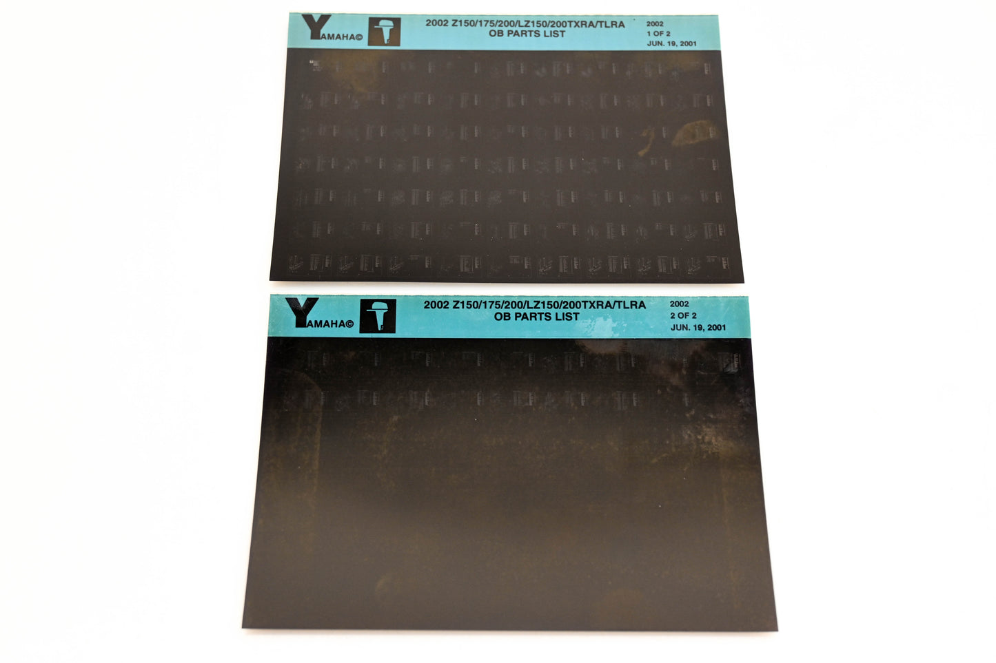 OEM Yamaha YR010-43 2002 Z150/175/200/LZ150/200TXRA/TLRA Parts List Microfiche Lot