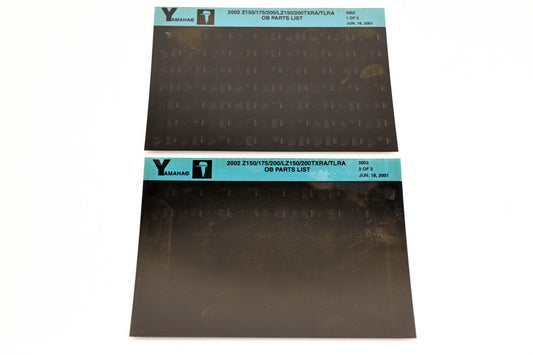 OEM Yamaha YR010-43 2002 Z150/175/200/LZ150/200TXRA/TLRA Parts List Microfiche Lot
