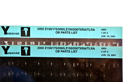 OEM Yamaha YR010-43 2002 Z150/175/200/LZ150/200TXRA/TLRA Parts List Microfiche Lot