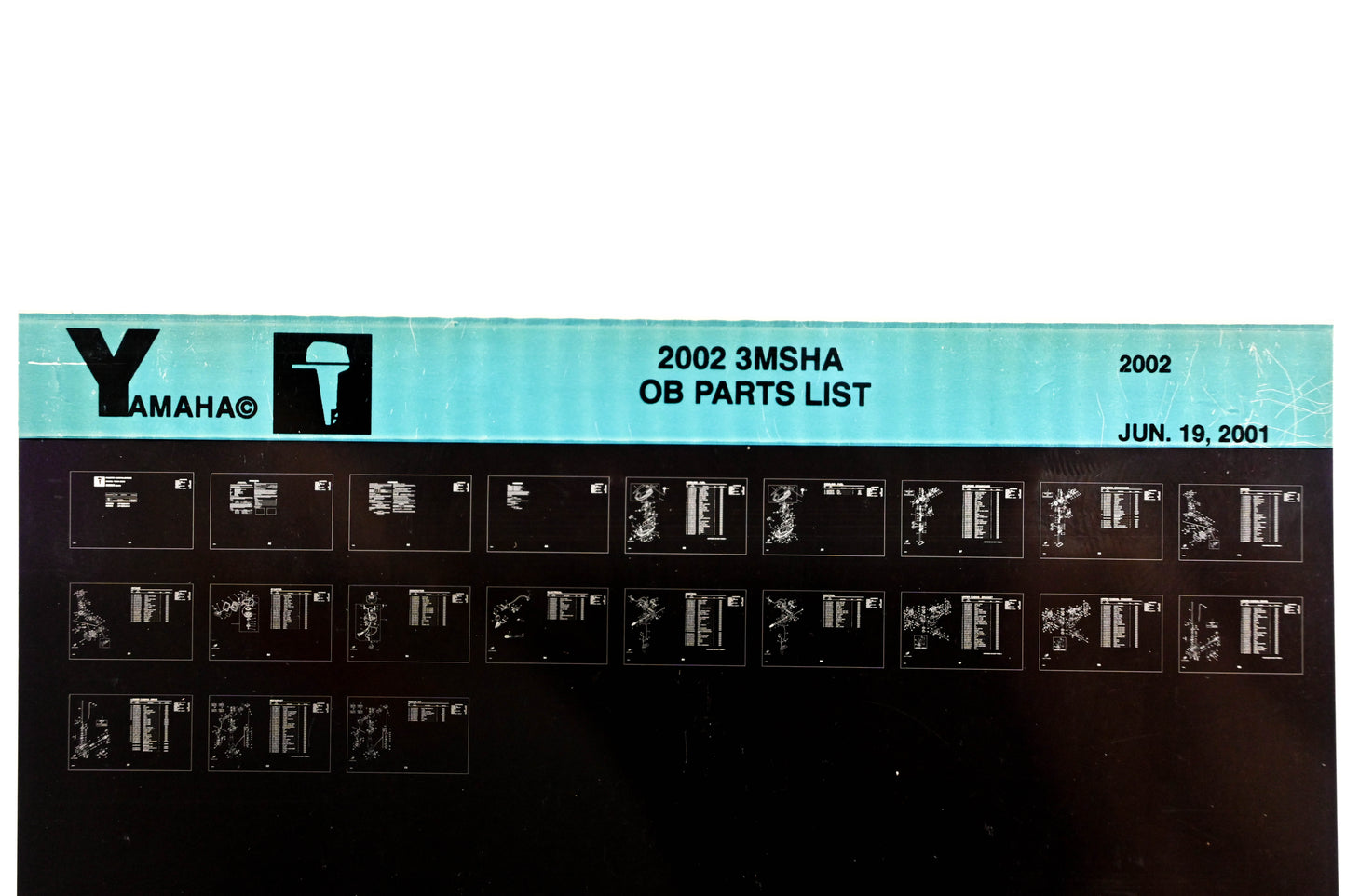 OEM Yamaha YR010-46 2002 3MSHA Outboard Parts List Microfiche