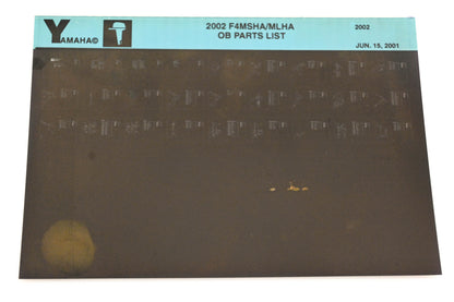 OEM Yamaha YR010-47 2002 F4MSHA/MLHA Outboard Parts List Microfiche
