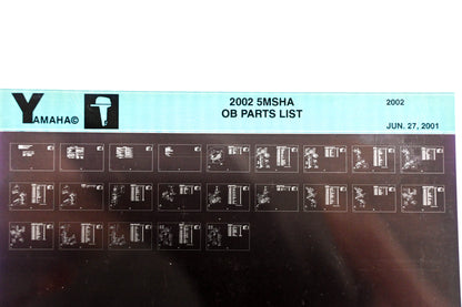 OEM Yamaha YR010-48 2002 5MSHA Outboard Parts List Microfiche