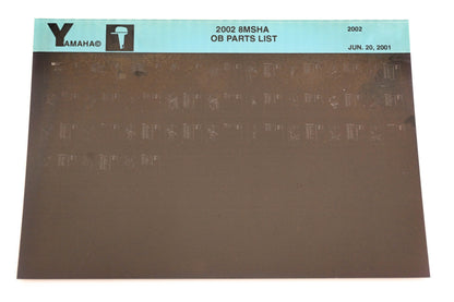 OEM Yamaha YR010-49 2002 8MSHA Outboard Parts List Microfiche